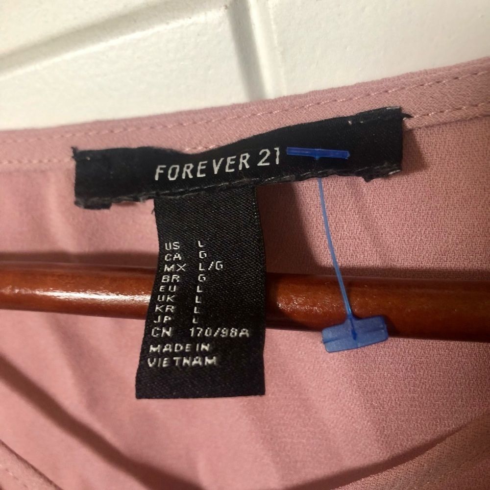 Forever 21 | pink crop top Long Sleeve shirt - L - Picture 3 of 5